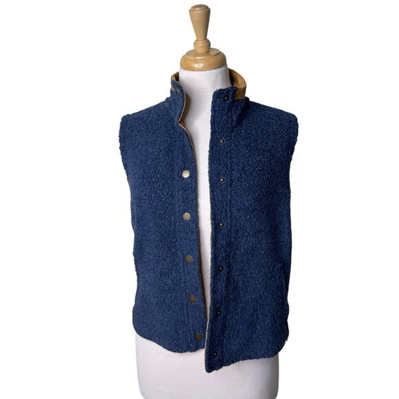 Toad&Co Women's Sheridan Sherpa Vest Navy Blue Size Small - Picture 2 of 9